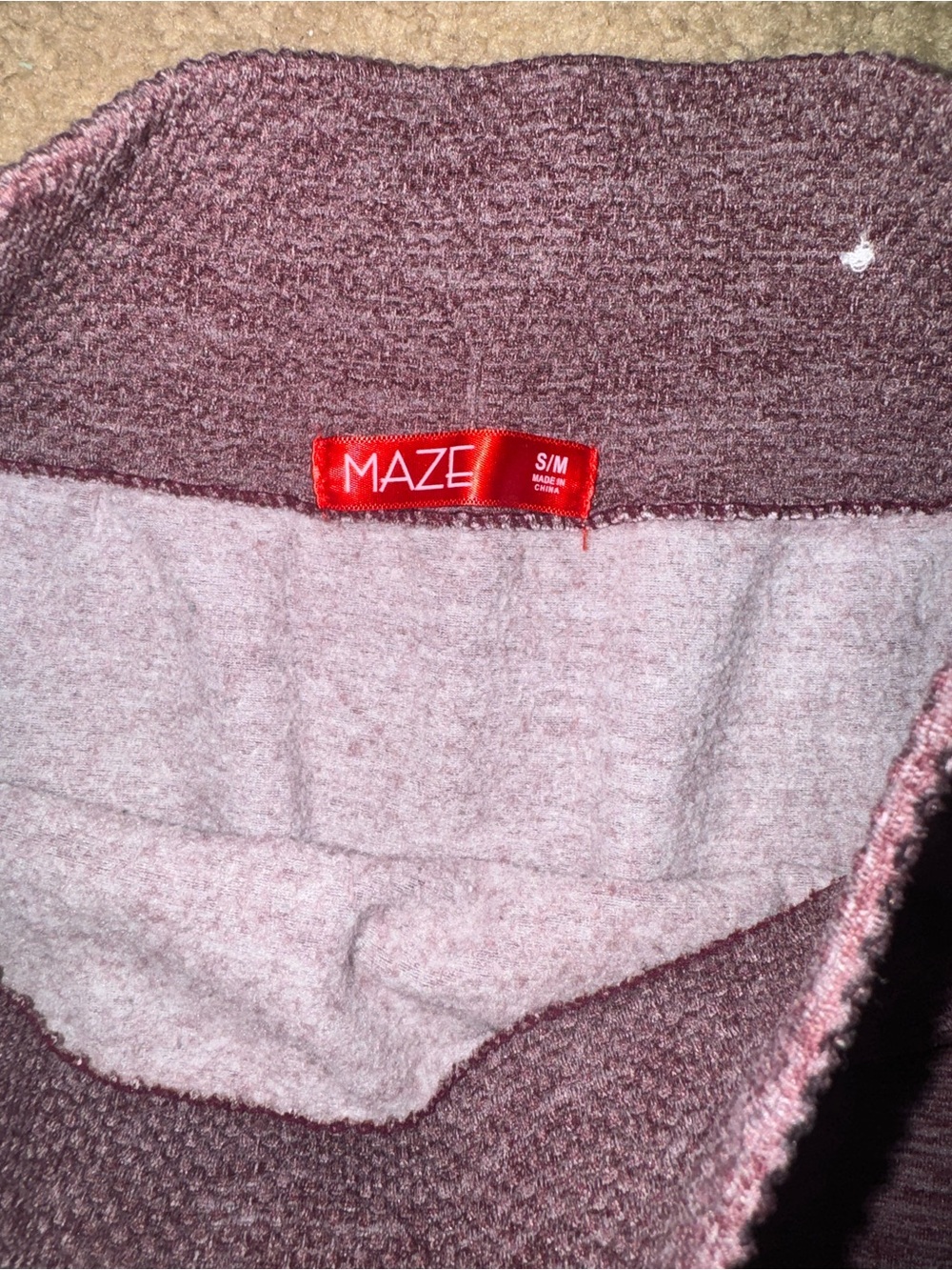 MAZE cozy fleece-lined mauve pullover - S/M